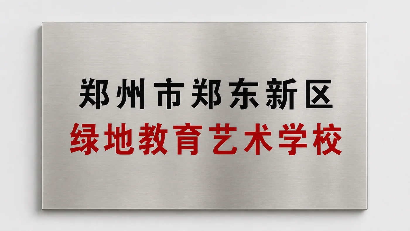 郑州市郑东新区绿地教育艺术学校牌匾